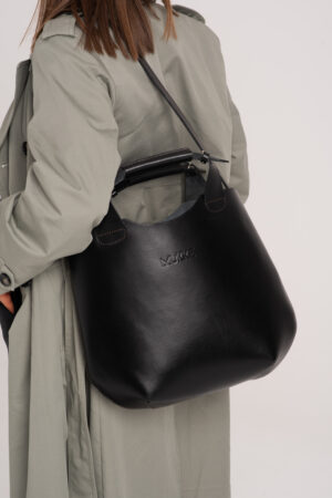 Alternative view of Czarny shopper skórzany – SPOKOJNA