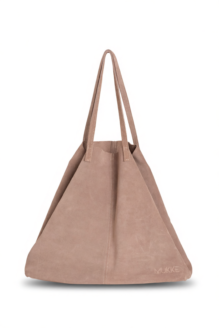 Zamszowy shopper Niezależna  w kolorze sand