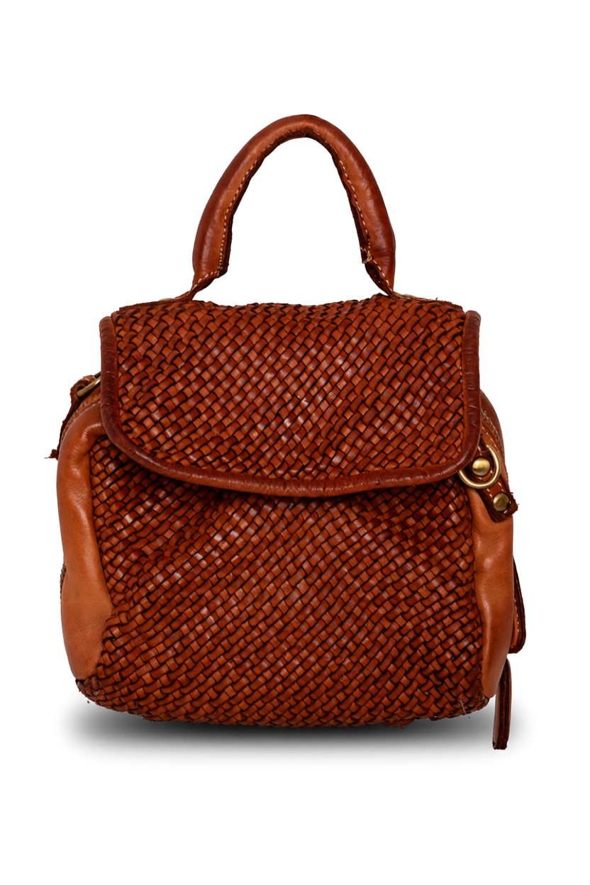 Koniakowa torebka z plecionej skóry Nienormalna