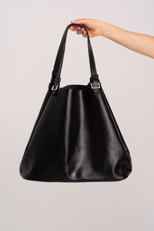 Czarny shopper skórzany - Niezależna - obrazek 3